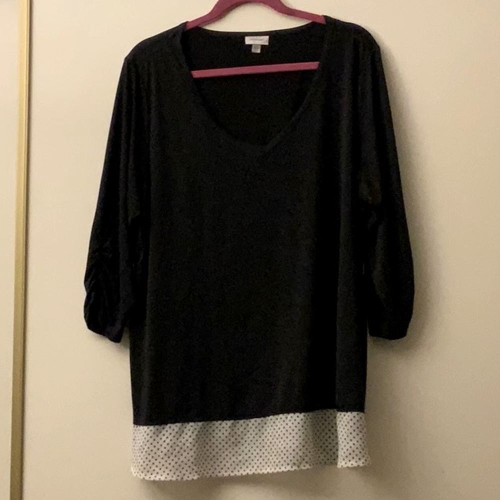 Avenue 3/4 sleeve top with polka dot tail 22/24